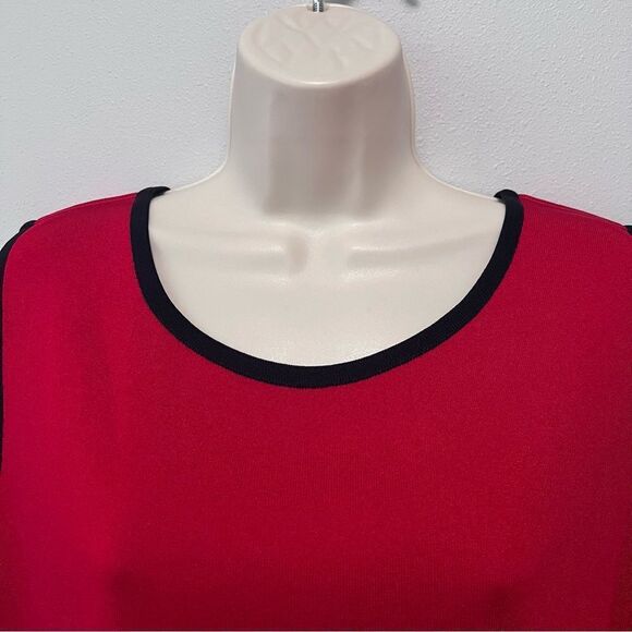 Exclusively Misook Red Sleeveless Top Size L - Picture 2 of 5